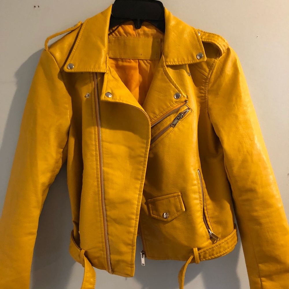 Yellow leather jacket